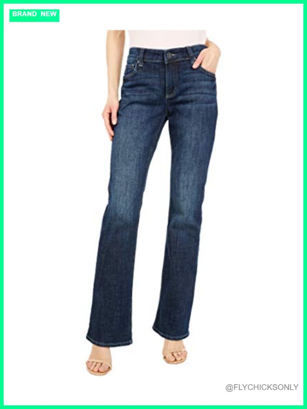 High Rise Bootcut Jeans Natalie Fitted Five Pocket Denim